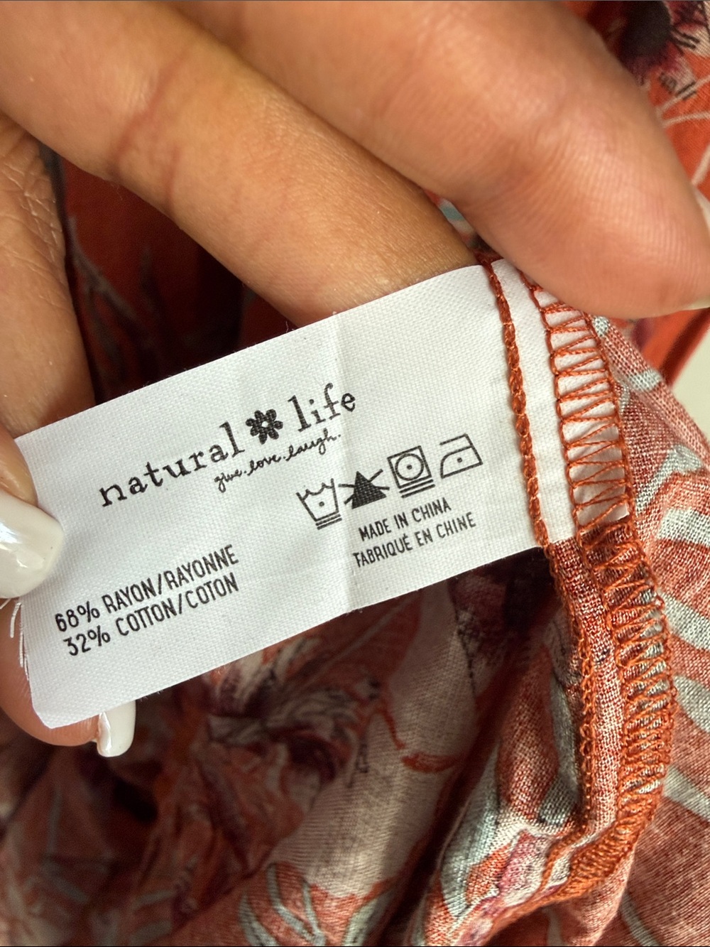 Natural Life Rebecca Midi Dress Orange Tropical Floral Large - Picture 7 of 7